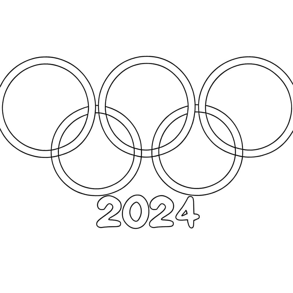Coloriage Anneaux Olympiques 2024 à imprimer et colorier