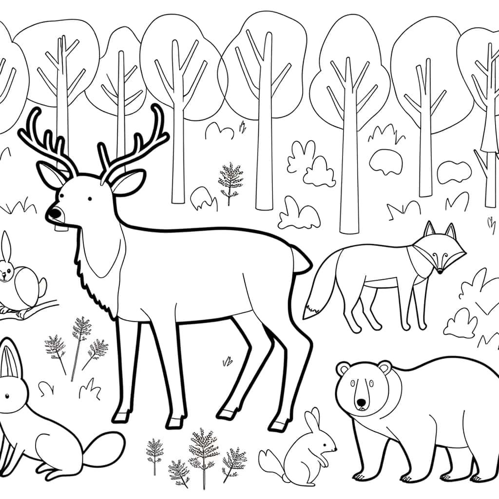 Coloriage Animaux de la forêt à imprimer et colorier