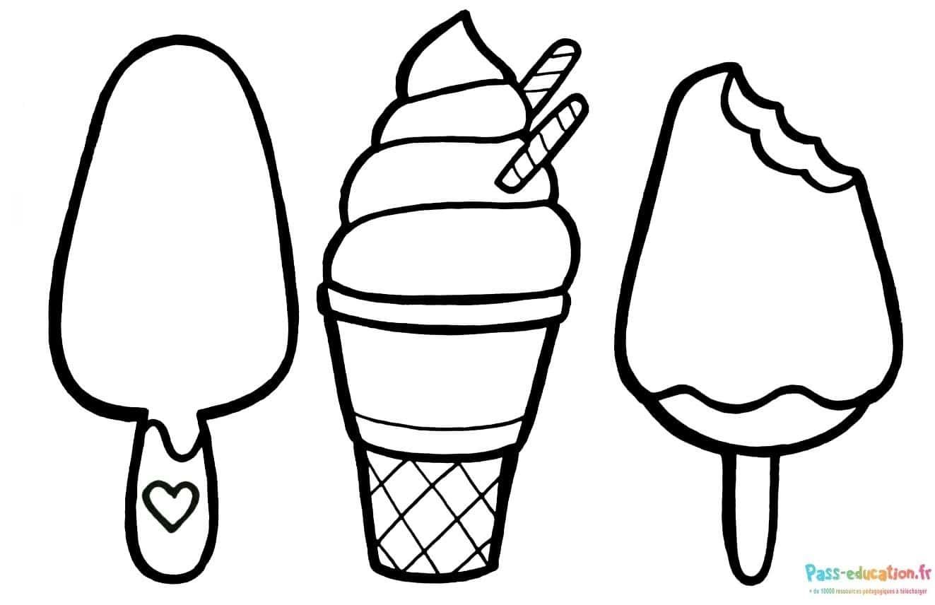 Coloriage Glace variée à imprimer et colorier