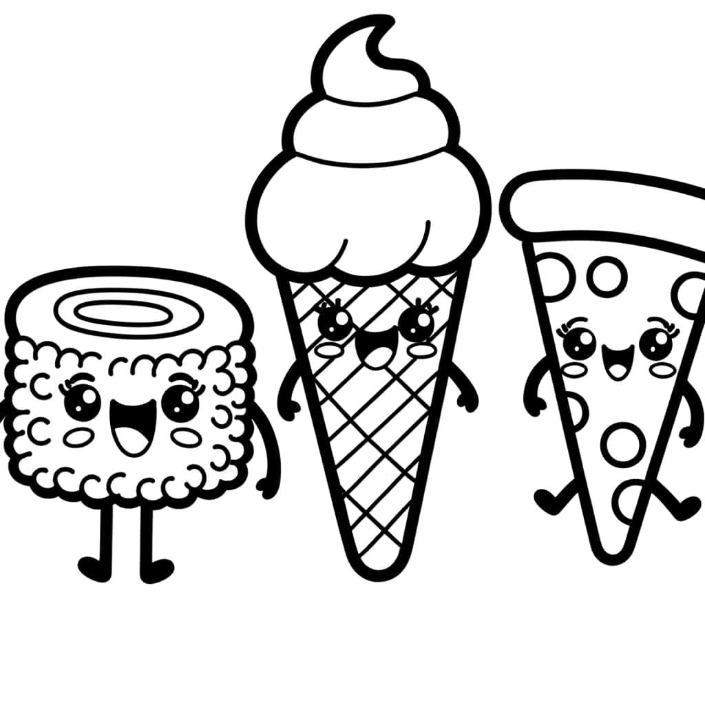 Coloriage Aliments Kawaii à imprimer et colorier