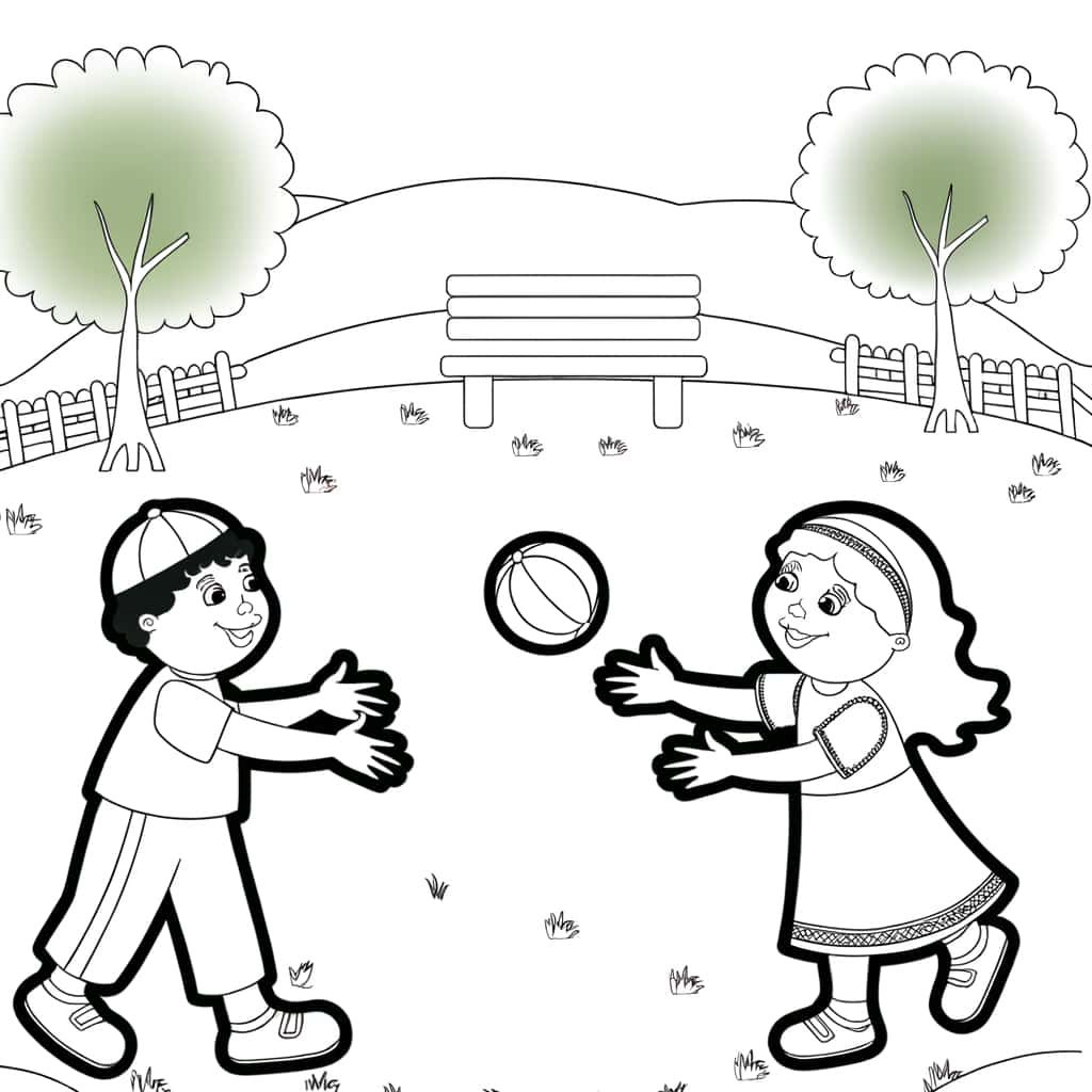 Coloriage Jeux de balle à imprimer et colorier
