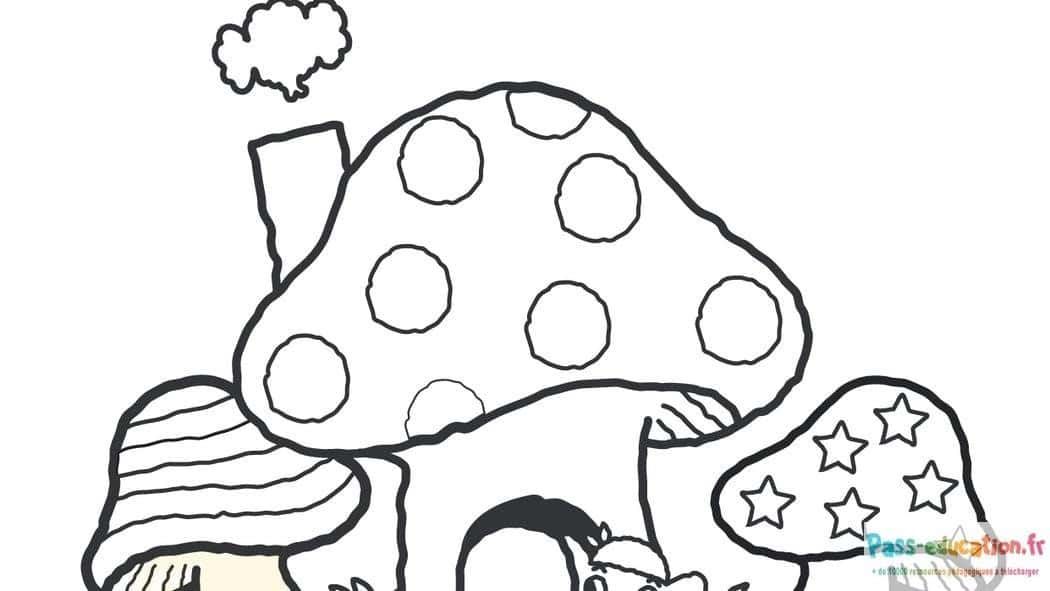 Coloriage Champignons fantaisie à imprimer et colorier