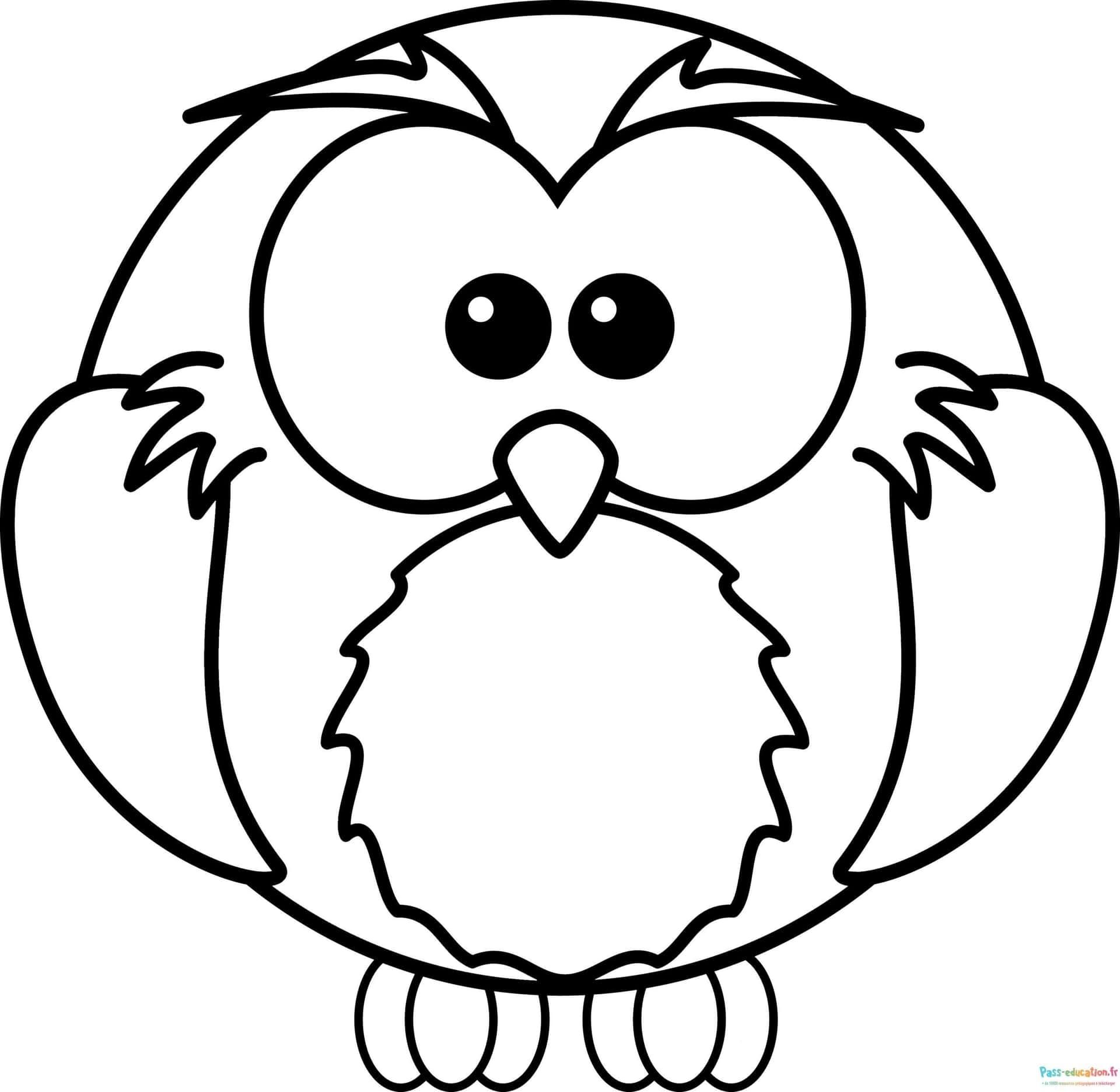 Coloriage Hibou mignon à imprimer et colorier