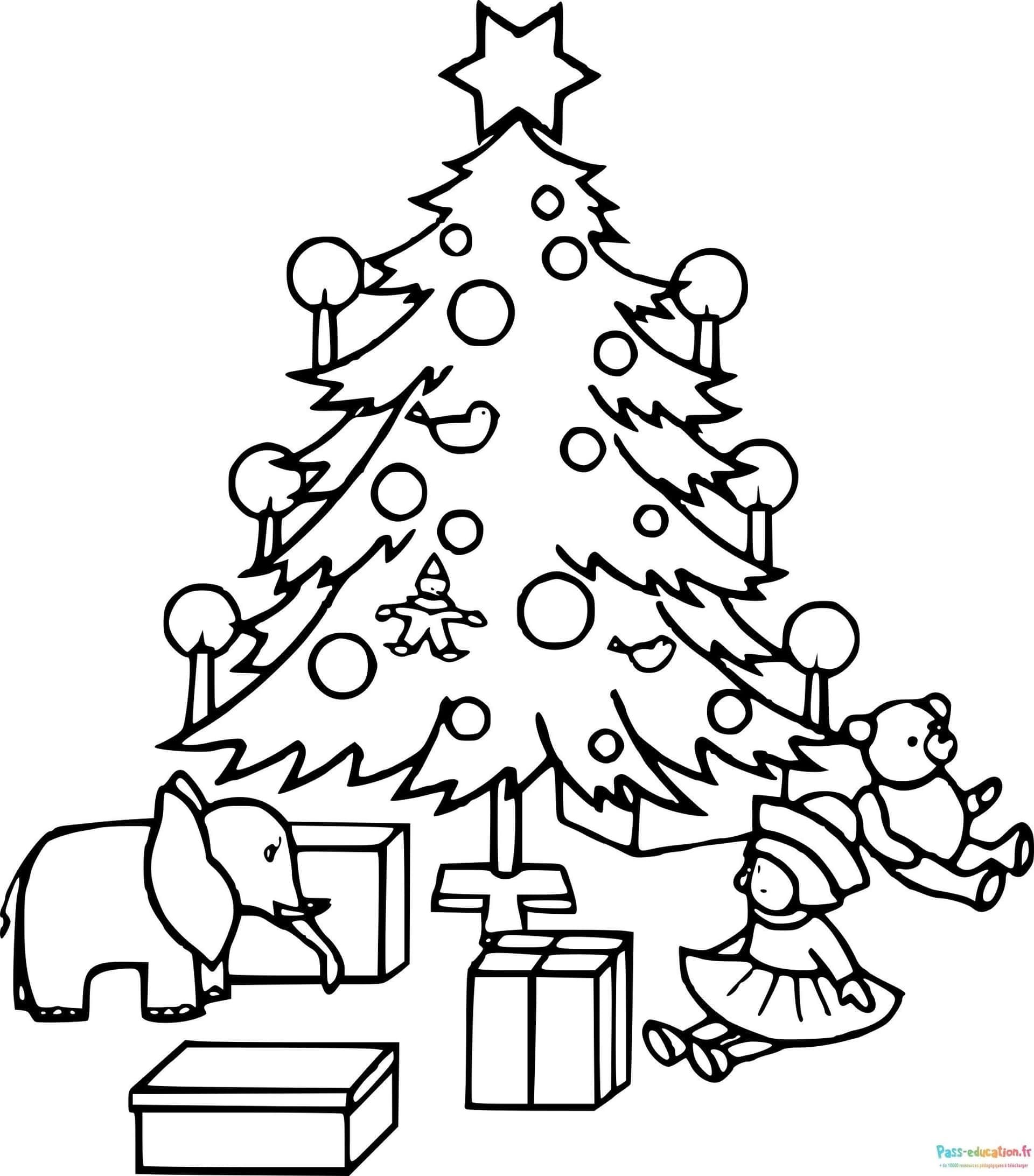 Coloriage Sapin de Noël à imprimer et colorier