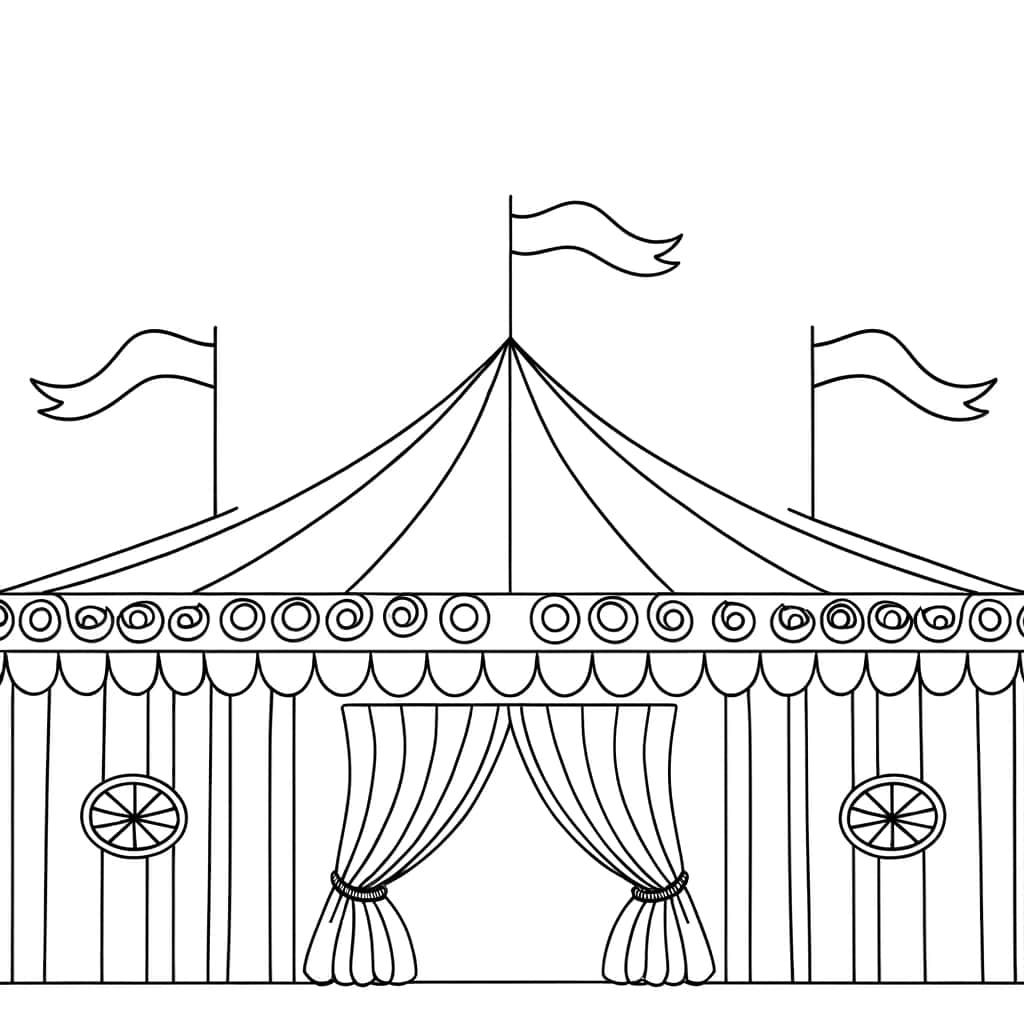Coloriage Chapiteau de cirque à imprimer et colorier