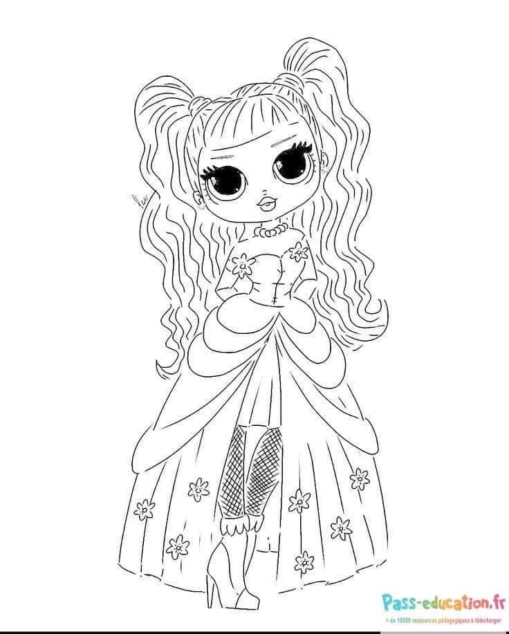 Coloriage Poupée élégante à imprimer et colorier