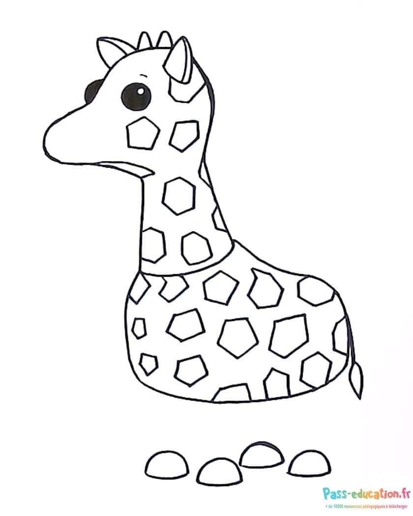 Coloriage Girafe Roblox à imprimer et colorier
