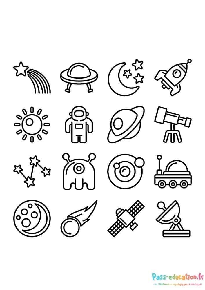 Coloriage Aventure spatiale à imprimer et colorier