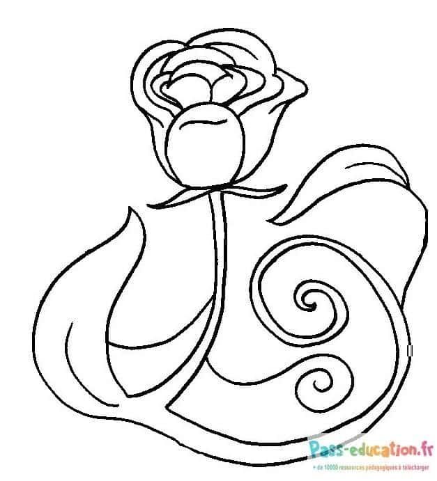 Coloriage Rose stylisée à imprimer et colorier