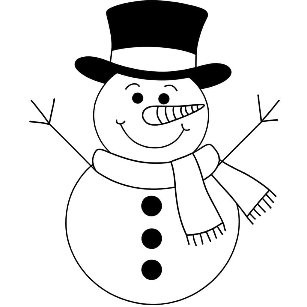 Coloriage Bonhomme de neige à imprimer et colorier