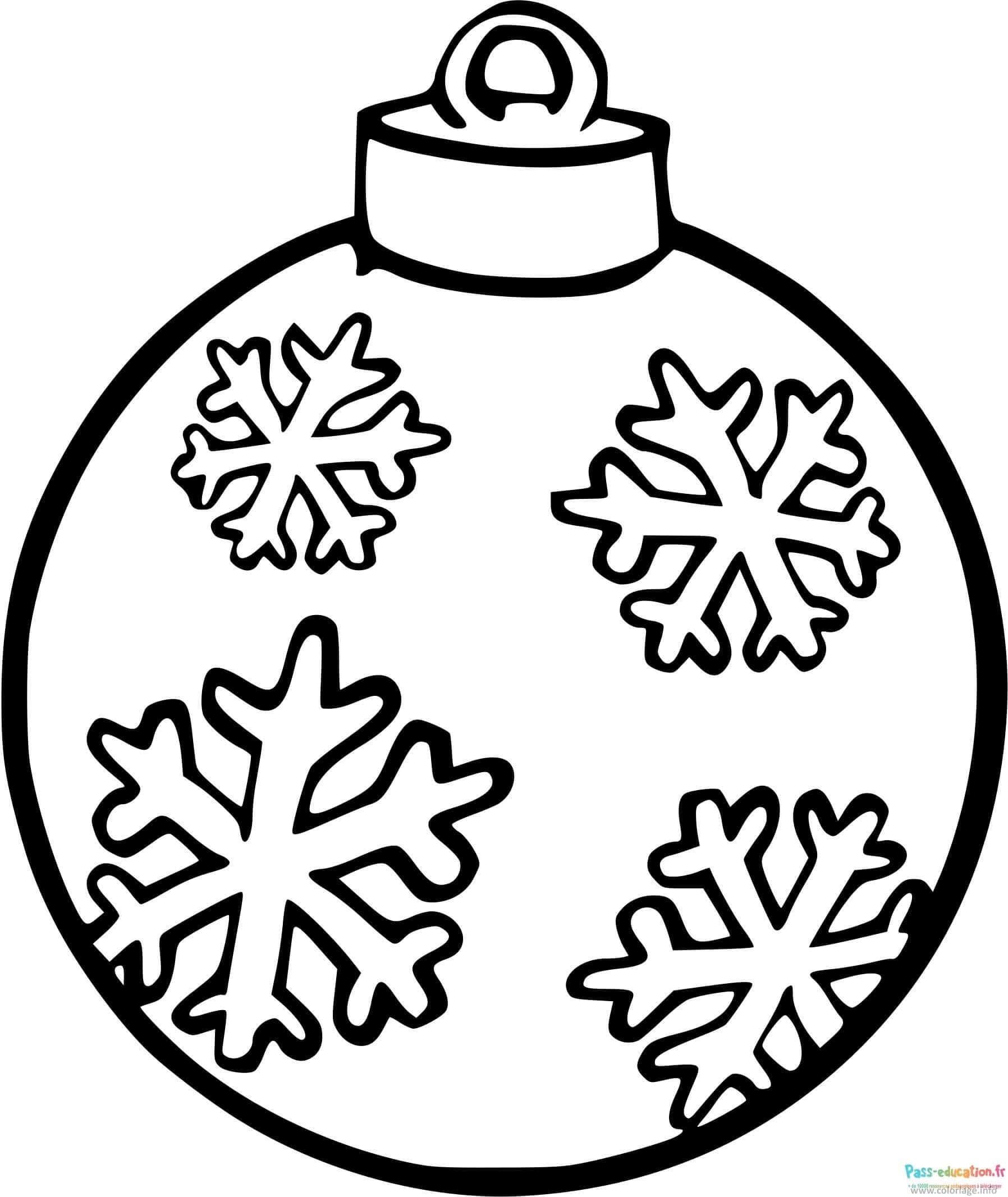 Coloriage Boule de Noël flocons à imprimer et colorier