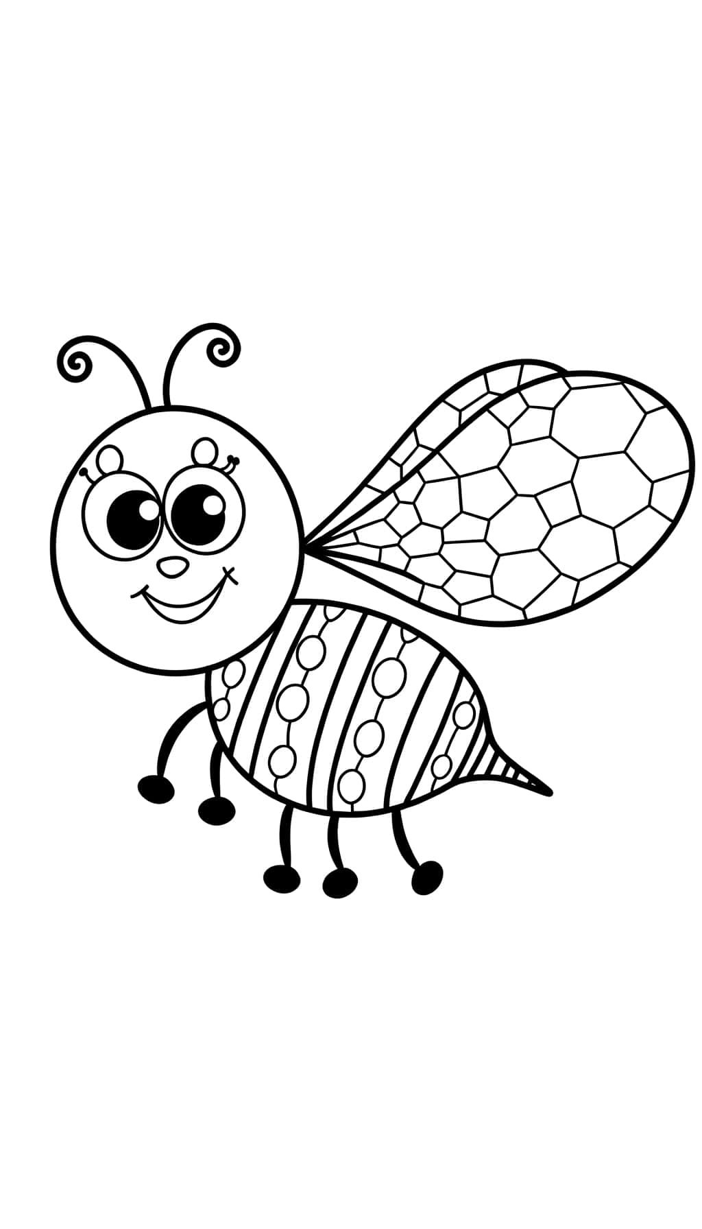 Coloriage Dessin abeille stylisée à imprimer et colorier