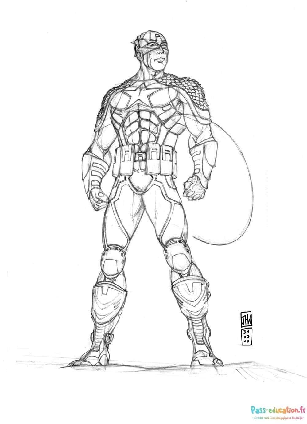 Coloriage Captain America à imprimer et colorier