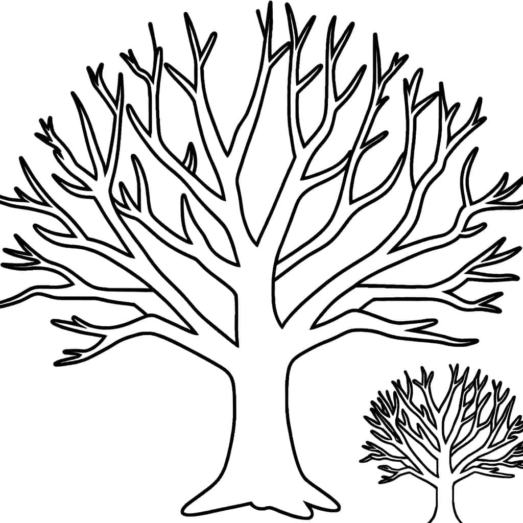 Coloriage Arbre Nu à imprimer et colorier