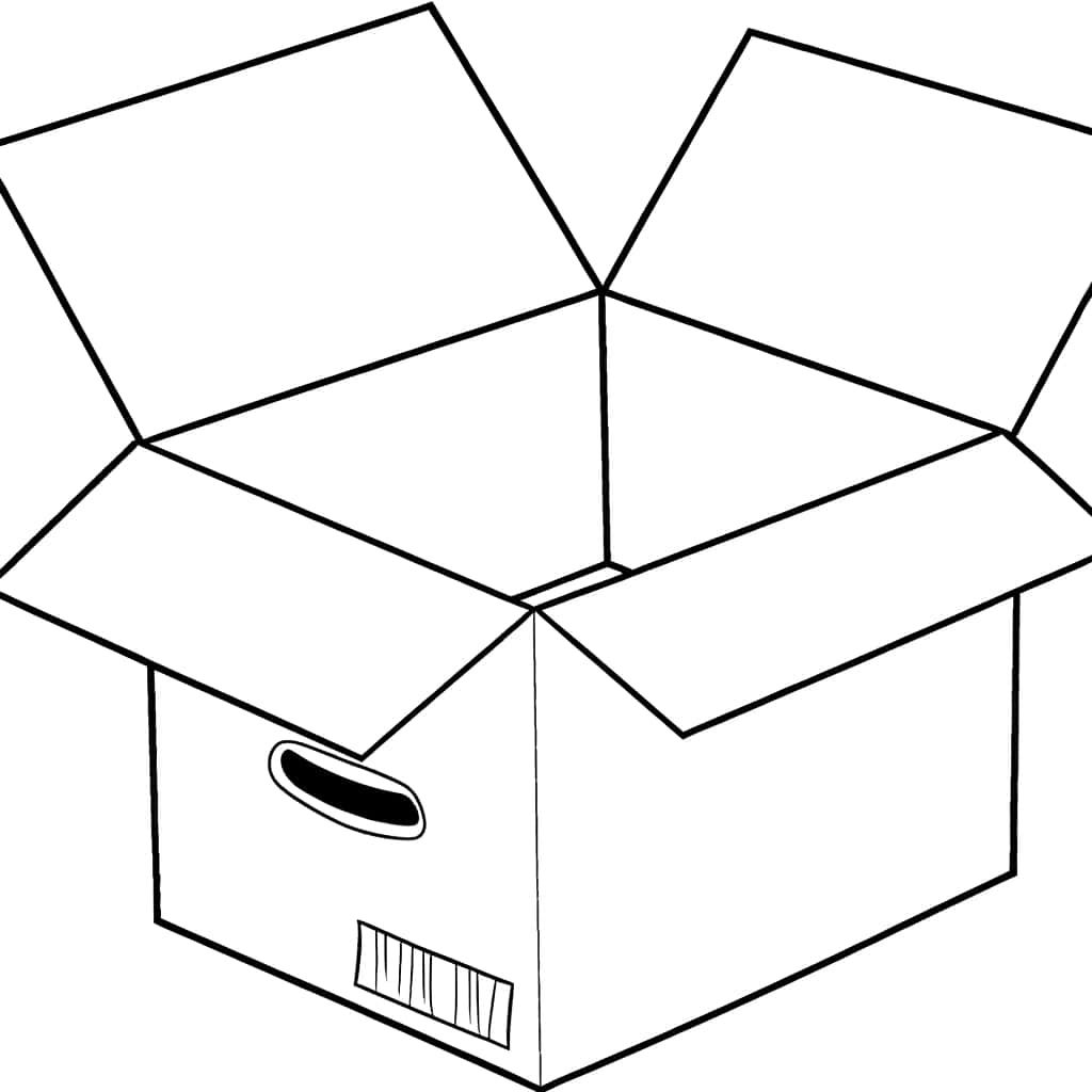 Coloriage Boîte ouverte à imprimer et colorier