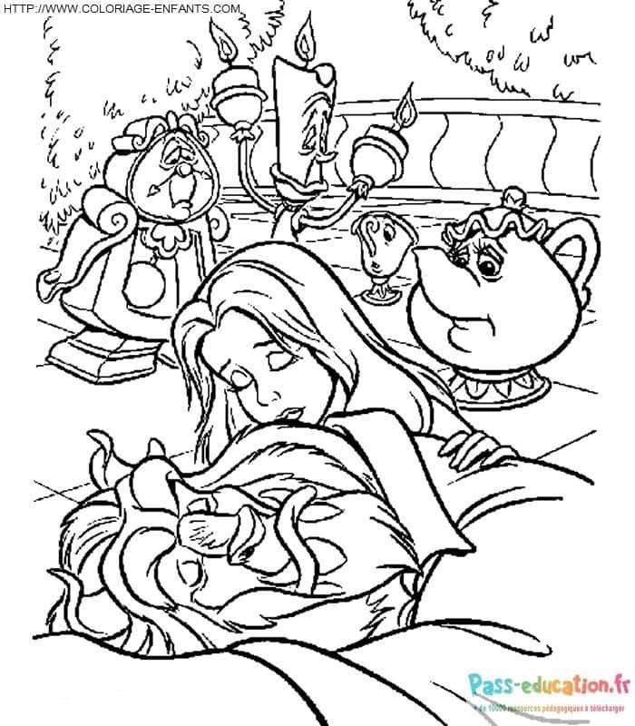 Coloriage Belle et la Bête à imprimer et colorier
