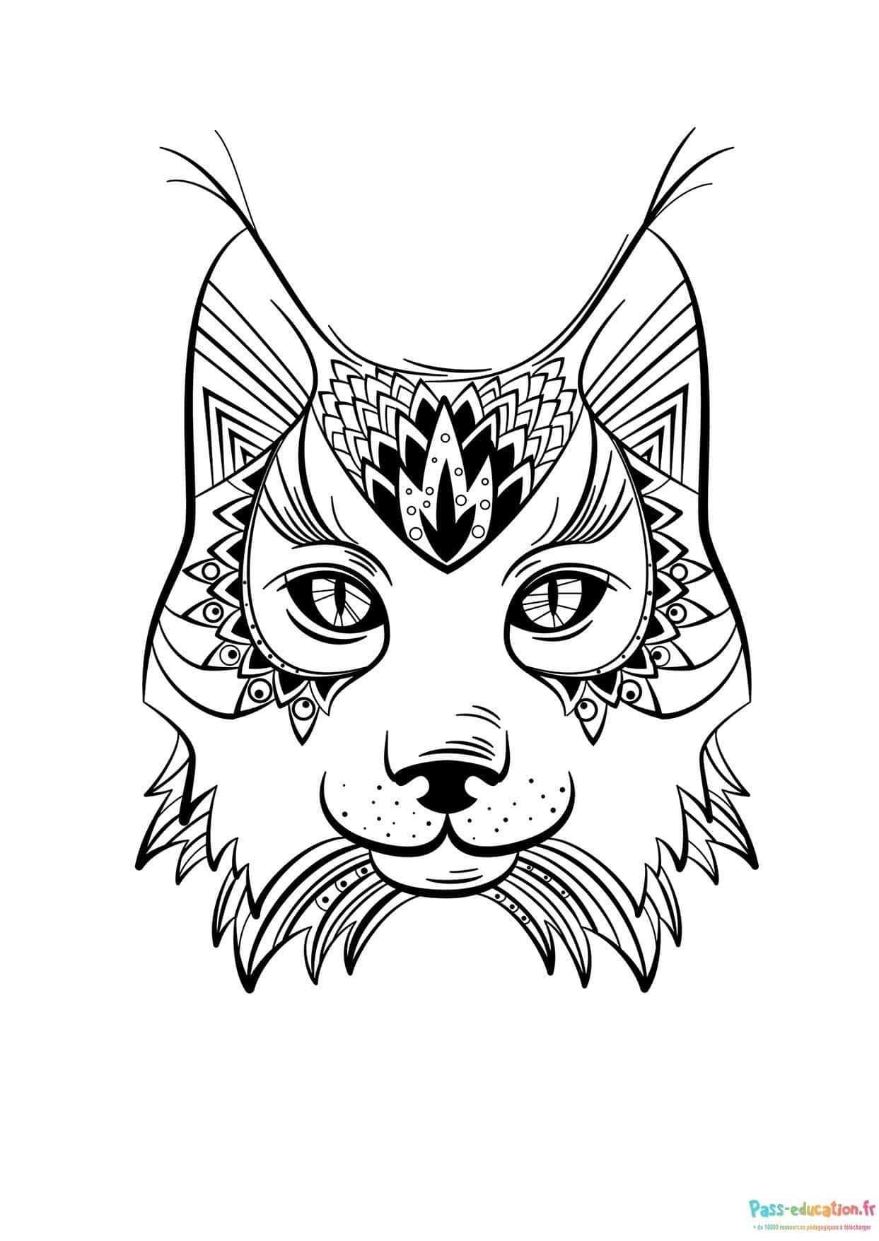 Coloriage Tête de loup à imprimer et colorier