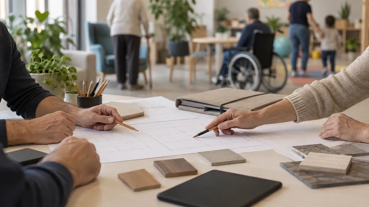 Photographie d'illustration générée par IA, sans texte, en lien avec : AIDE À L’INVESTISSEMENT POUR LES ÉTABLISSEMENTS ACCUEILLANT DES PERSONNES ÂGÉES, DES PERSONNES HANDICAPEES, DES ENFANTS