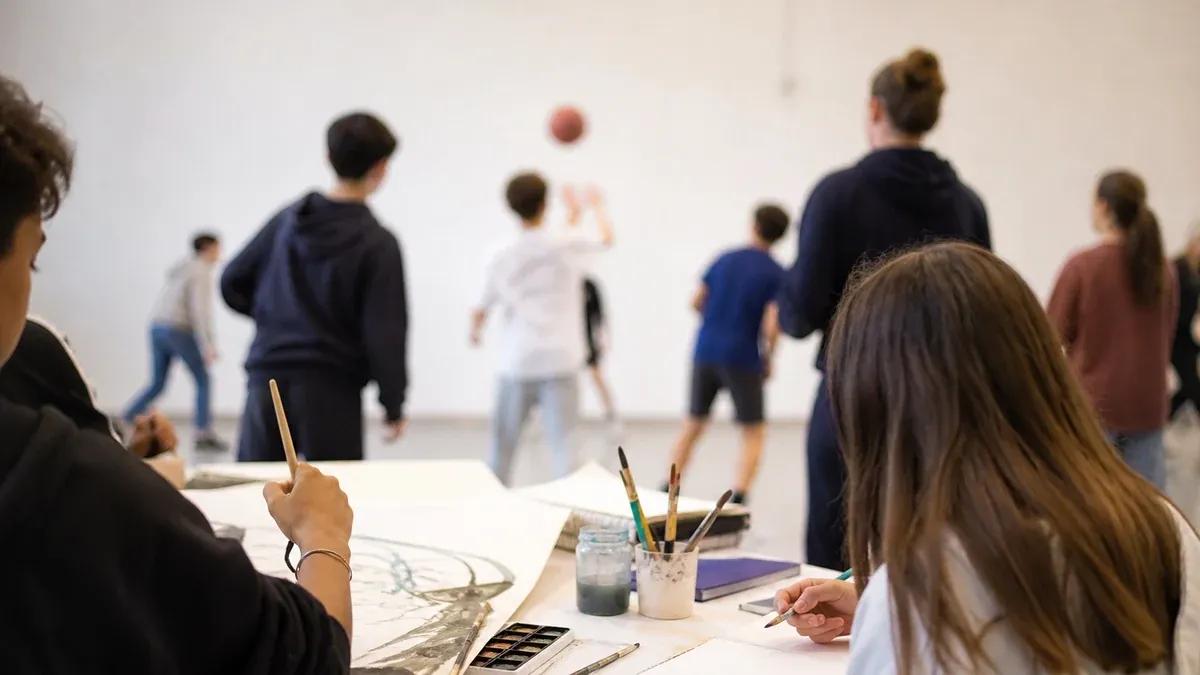 Photographie d'illustration générée par IA, sans texte, en lien avec : Déployer une offre d’accueil, sportive, culturelle et artistique notamment à destination des jeunes du territoire