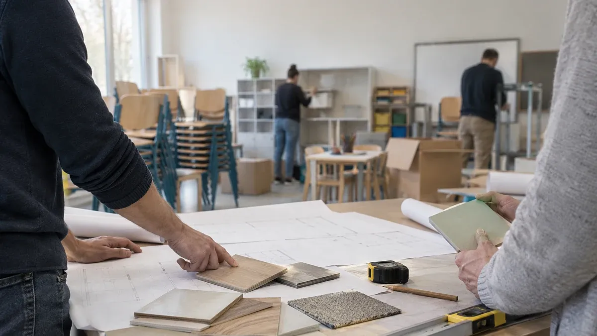 Photographie d'illustration générée par IA, sans texte, en lien avec : La Fondation pour l'école finance 34 projets d'écoles en France