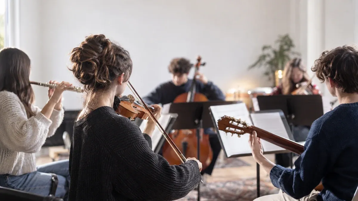 Photographie d'illustration générée par IA, sans texte, en lien avec : De Tournefeuille à Byala : la musique comme trait d’union entre jeunes Européen.nes