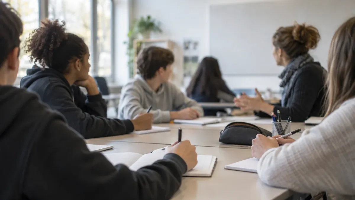 Photographie d'illustration générée par IA, sans texte, en lien avec : Le Quoi de neuf, au collège