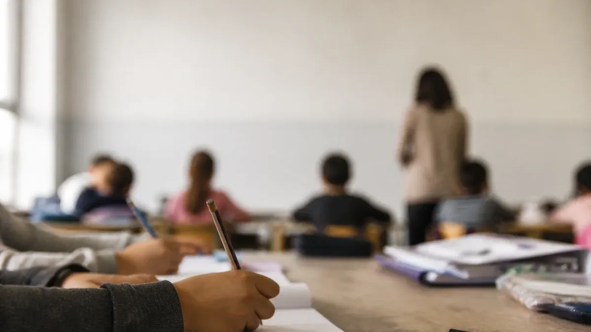 Photographie d'illustration générée par IA, sans texte, en lien avec : L’Observatoire des inégalités analyse les écarts sociaux à l’école