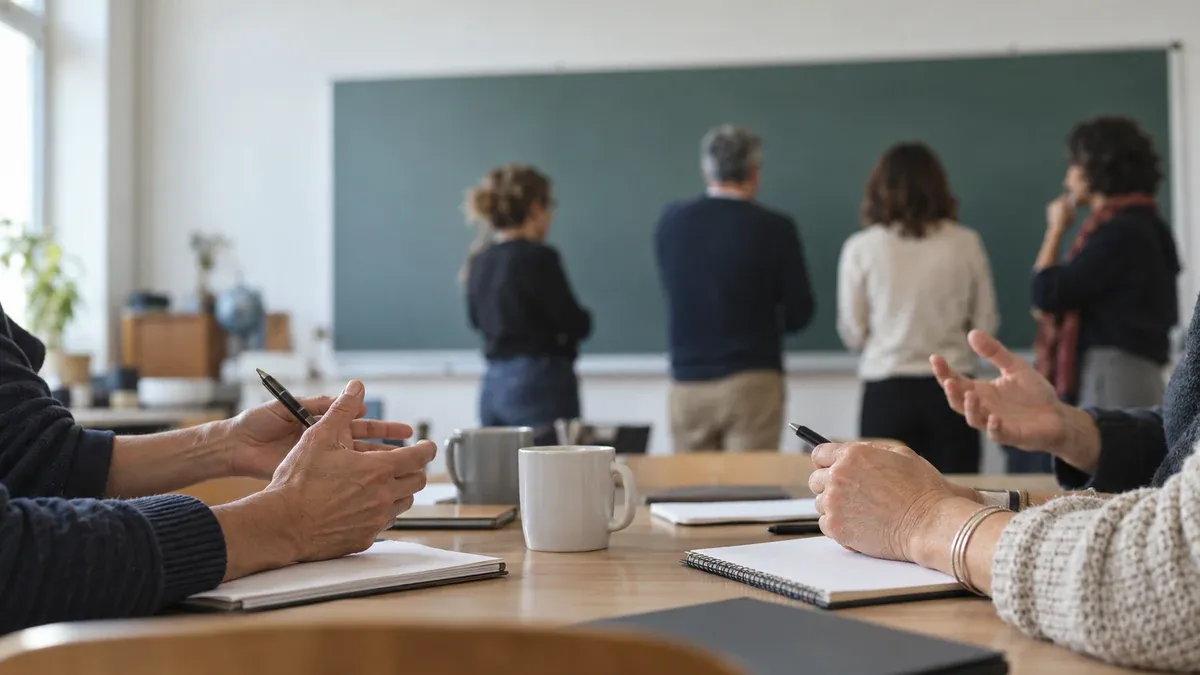 Photographie d'illustration générée par IA, sans texte, en lien avec : L’illusion des réformes sans les enseignants