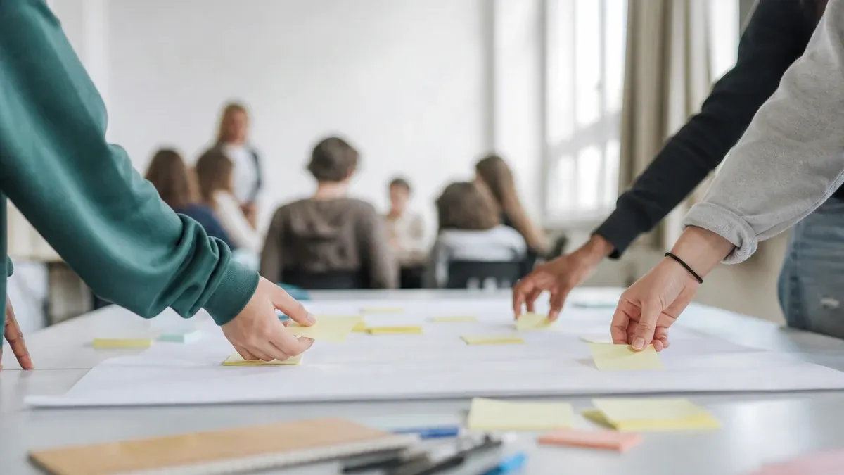 Photographie d'illustration générée par IA, sans texte, en lien avec : Asmae met en avant la participation et le leadership des jeunes
