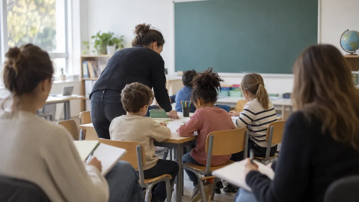 Photographie d'illustration générée par IA, sans texte, en lien avec : Qu’est-ce que le « bon » travail enseignant : des définitions qui s’actualisent dans le réel de la classe