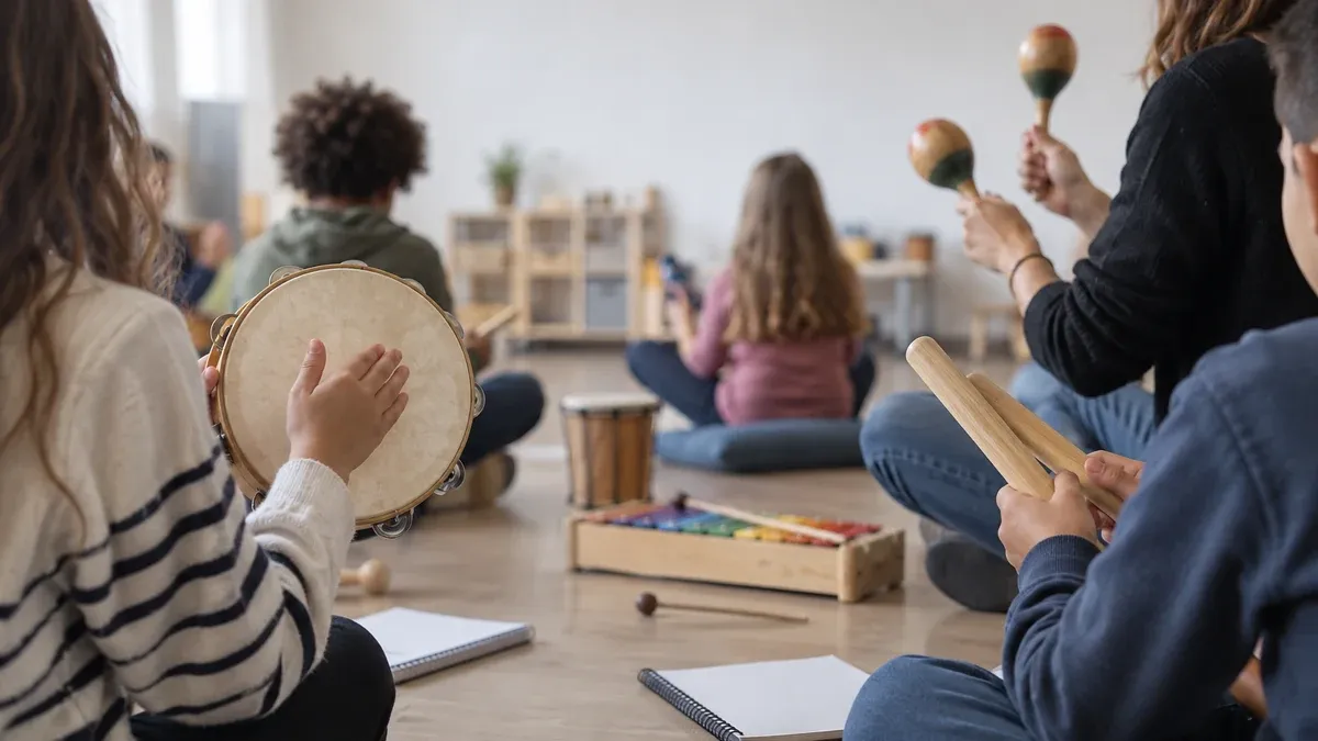 Photographie d'illustration générée par IA, sans texte, en lien avec : Rentrée en musique