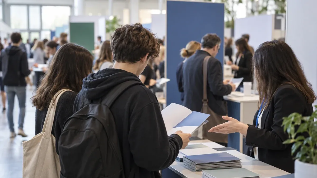 Photographie d'illustration générée par IA, sans texte, en lien avec : Salon Post-bac du Figaro Étudiant (Nantes)