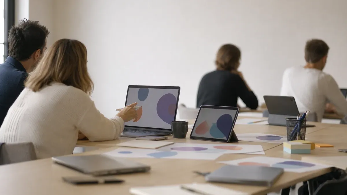 Photographie d'illustration générée par IA, sans texte, en lien avec : EdTech française : panorama de la filière en 2026
