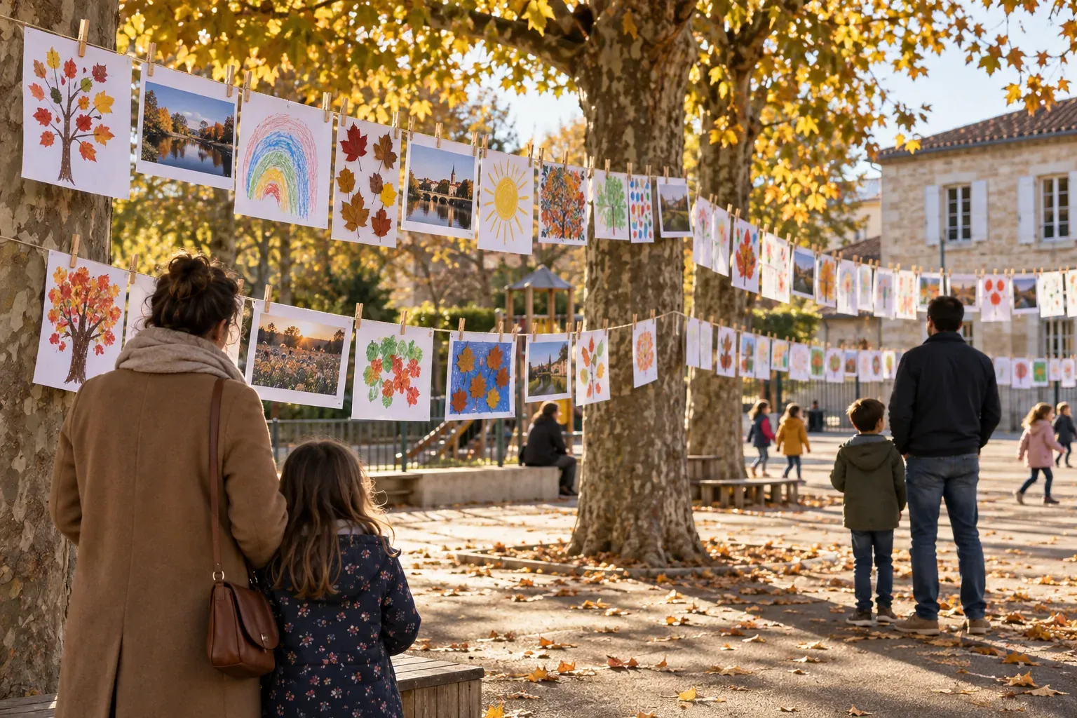Photographie d'illustration générée par IA, sans texte, en lien avec : La Grande Lessive d'octobre 2026 : « Photo (et) graphie »