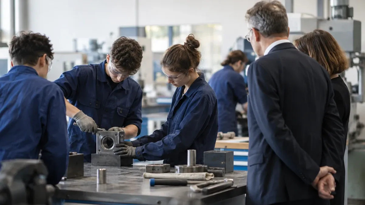 Photographie d'illustration générée par IA, sans texte, en lien avec : À Nogent-sur-Oise, les filières industrielles du lycée mises en avant