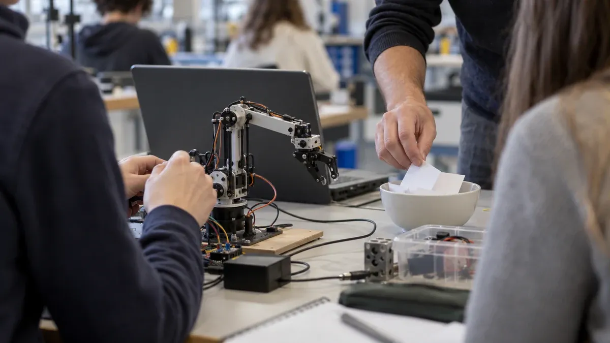 Photographie d'illustration générée par IA, sans texte, en lien avec : Bac sciences de l'ingénieur : comment se déroulera l'épreuve pratique dès 2027