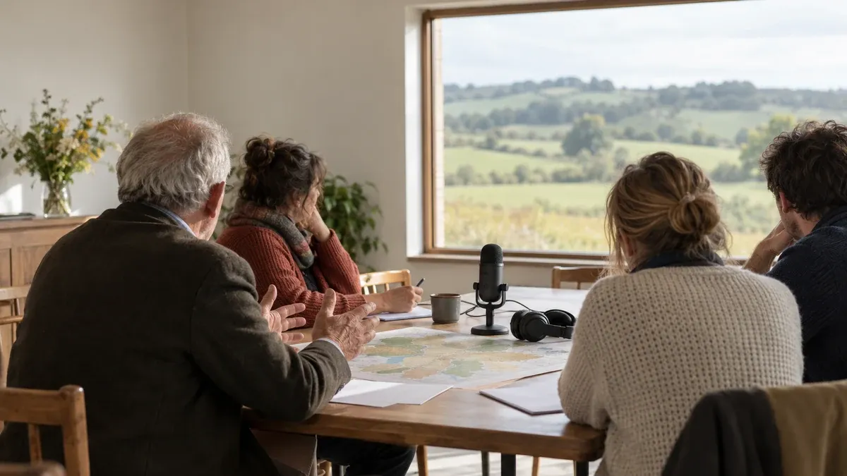 Photographie d'illustration générée par IA, sans texte, en lien avec : Michel Fournier raconte sa ruralité dans le podcast Chroniques rurales
