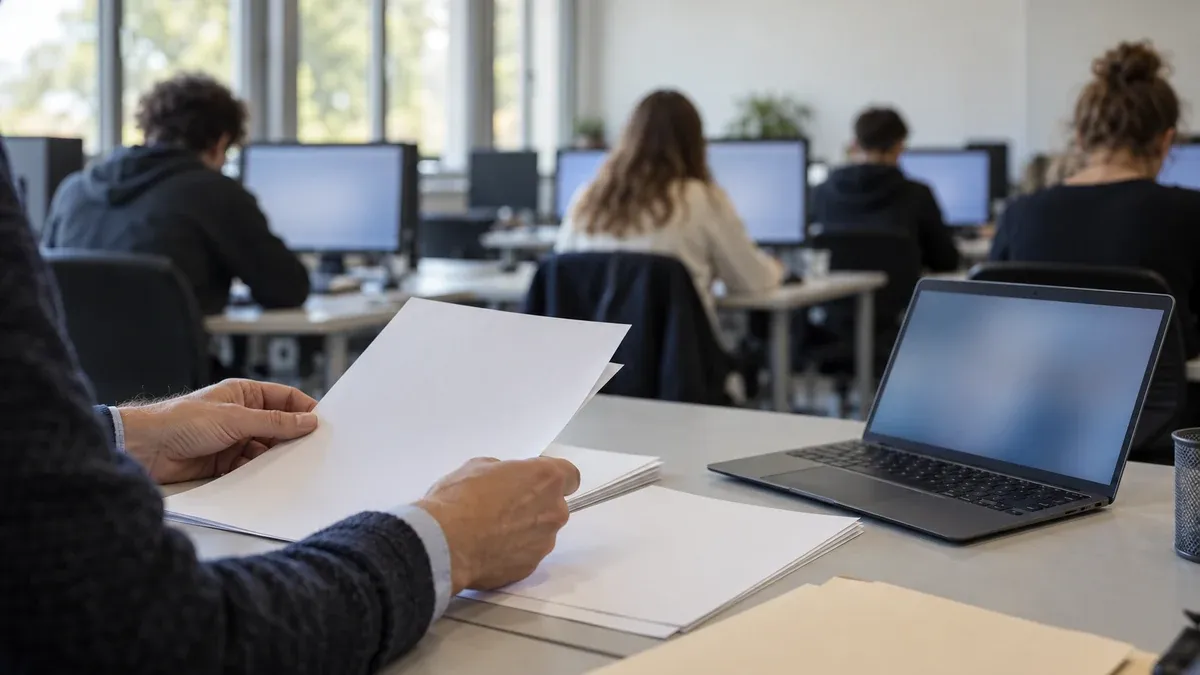 Photographie d'illustration générée par IA, sans texte, en lien avec : NSI au bac 2027 : le cadre de la partie pratique est fixé