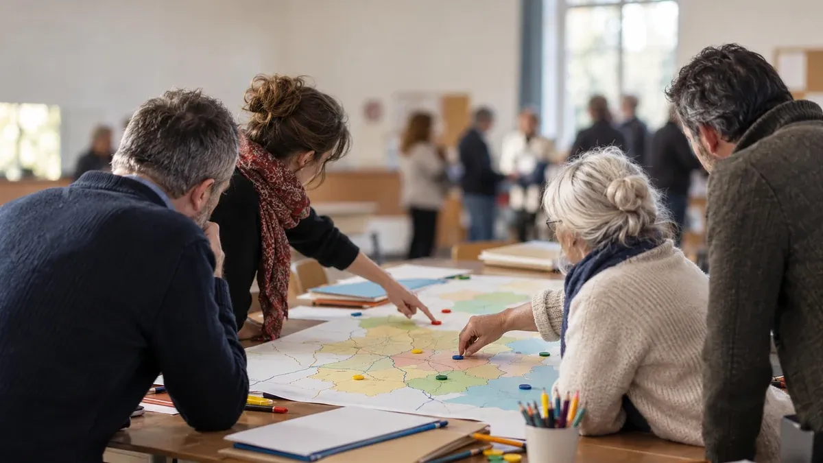 Photographie d'illustration générée par IA, sans texte, en lien avec : Quatre nouveaux présidents d’AMR, et la carte scolaire en débat dans le Pas-de-Calais