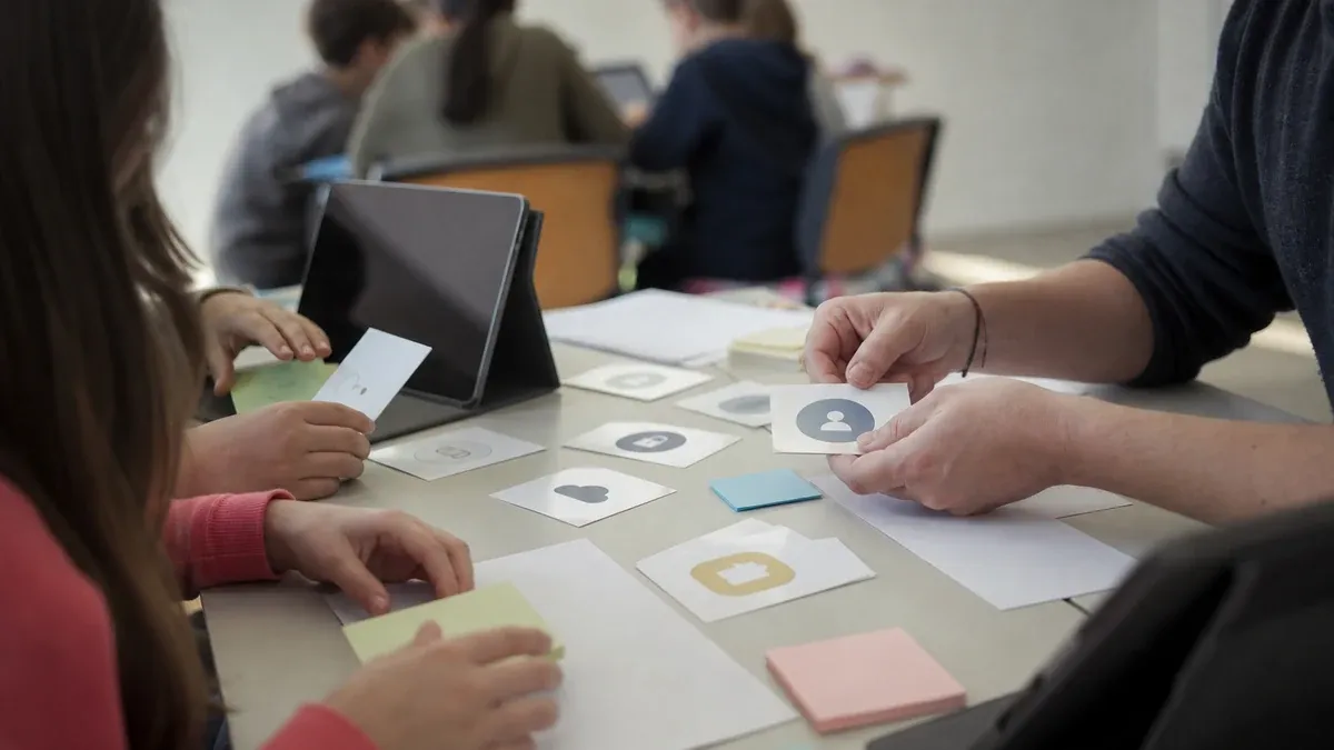Photographie d'illustration générée par IA, sans texte, en lien avec : Un atelier clé en main pour travailler l’identité numérique en CM2