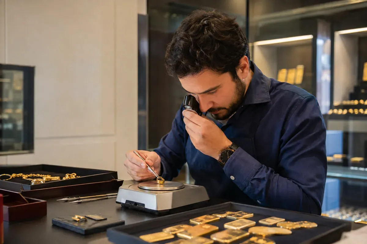 Acheteur vendeur d'or, de métaux précieux