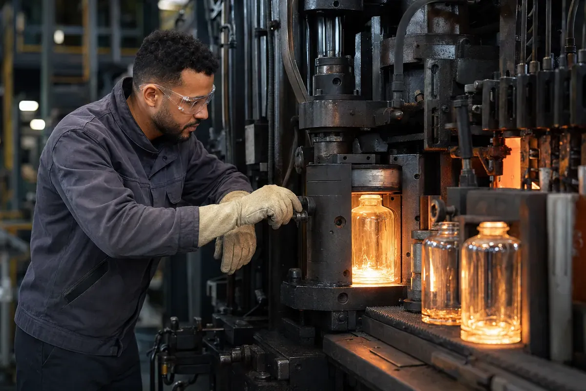 Conducteur de presses en production transformation du verre