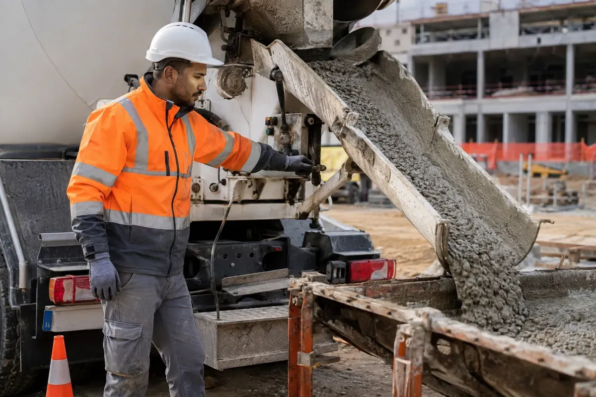 Conducteur livreur de béton prêt à l'emploi