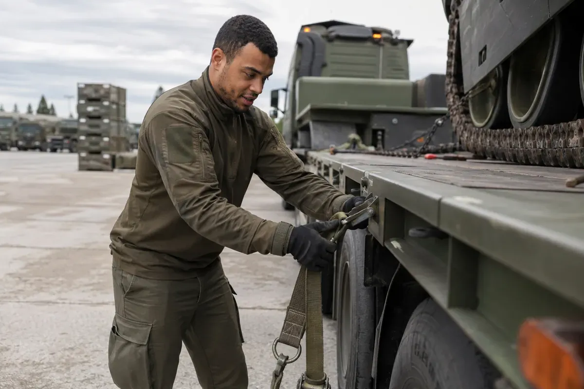 Conducteur super poids lourd de l'armée