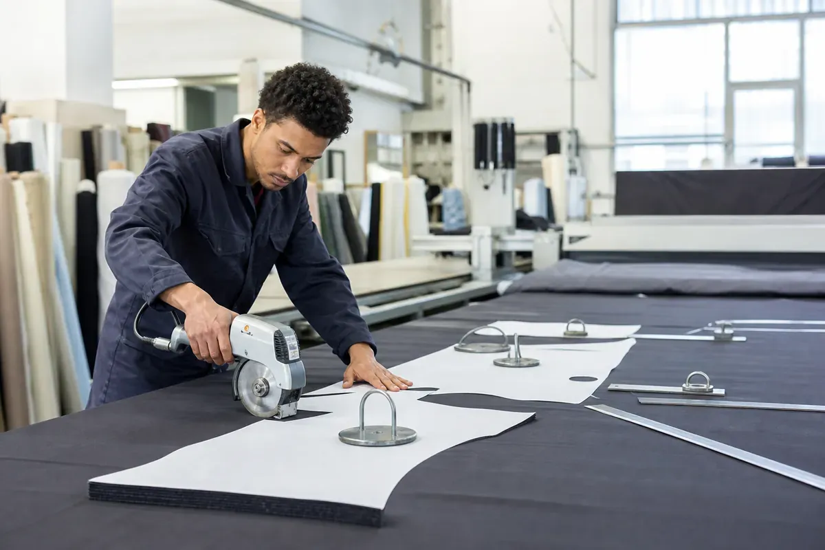 Coupeur en industrie textile et matériaux souples