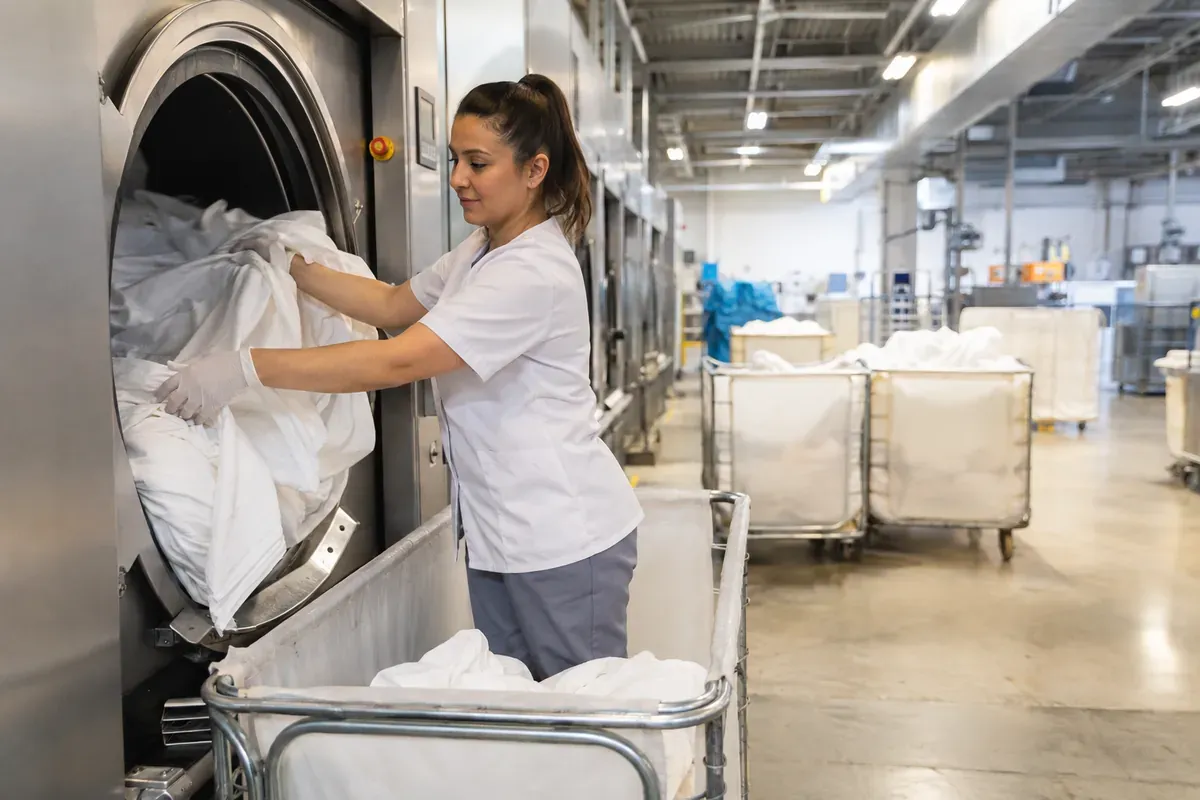 Employé de blanchisserie industrielle