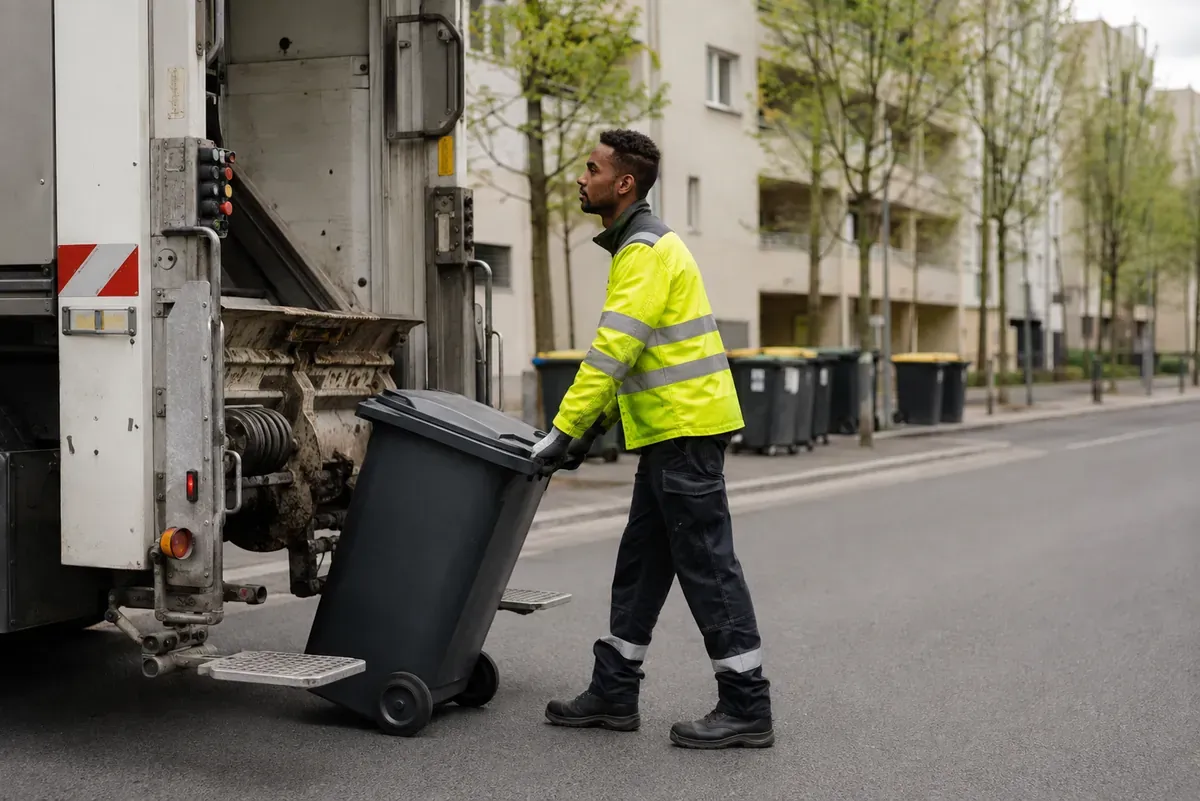 Equipier de collecte de déchets