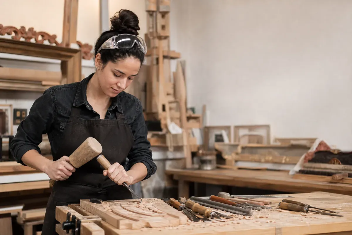 Façonnier d'ouvrages décoratifs en bois et matériaux associés