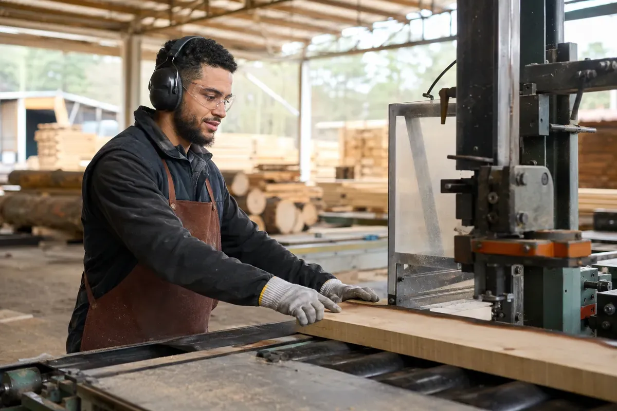 Opérateur de sciage bois