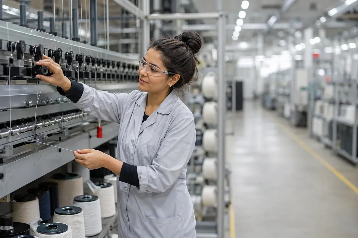 Opérateur sur machine de production et transformation des fils
